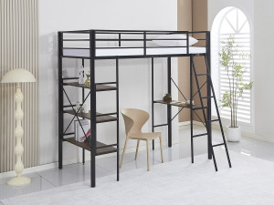 Hoogslaper met metalen bureau „Raphaël“ - 190 x 90 cm - Zwart 2
