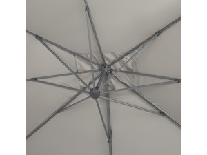 Parasol vrijhangend tuin zweefparasol Aluminium "Sun 4" - Rechthoekig - 3 x 4 m - Grijs - Inclusief parasolvoet tegel / parasolt 2