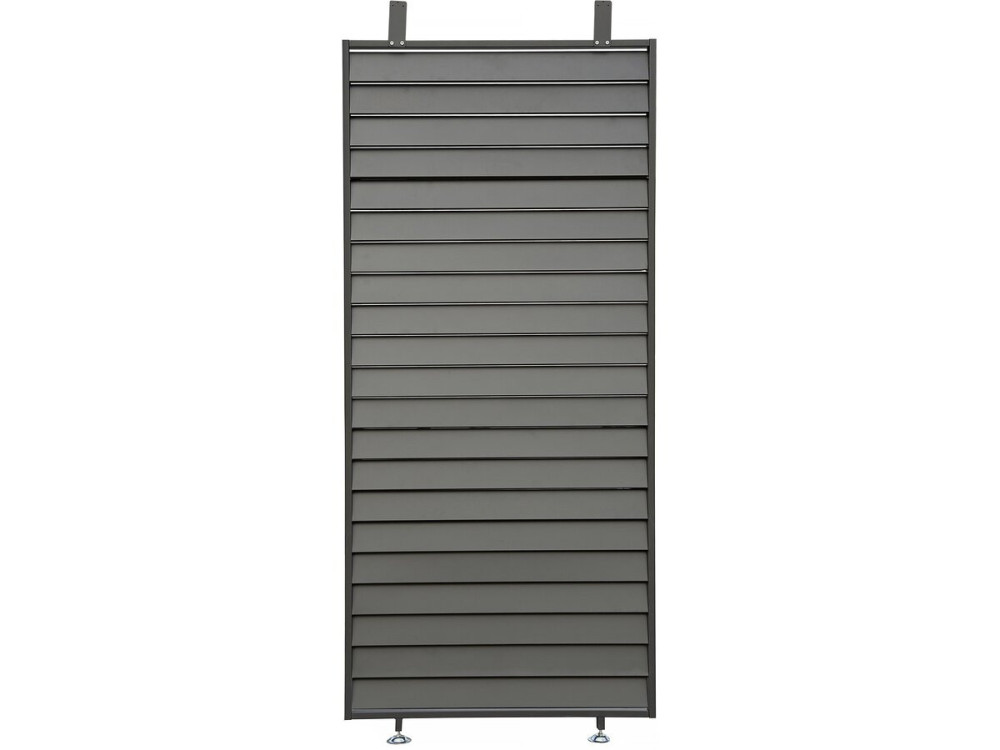 Bioklimatische pergola met 9 aluminium lamellen „Kensington“ – 3 x 6 m – Grijs