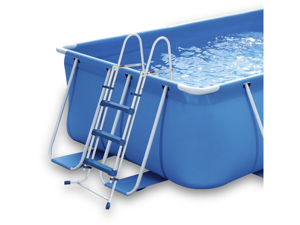 Zwembad rechthoekig opzetzwembad frame tuin- LUDO 1 - 4 x 2 x 1 m - Filtratie met filter cartridge