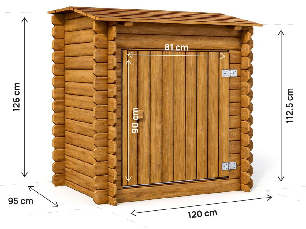 Keny" zwembadfilterkast in behandeld hout - 120 x 95 x 126 cm