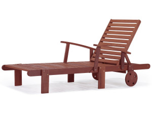 Ligbed tuin ligstoel verstelbaar tropisch hout "Tokyo" - Mahonie- Bruin mahonie