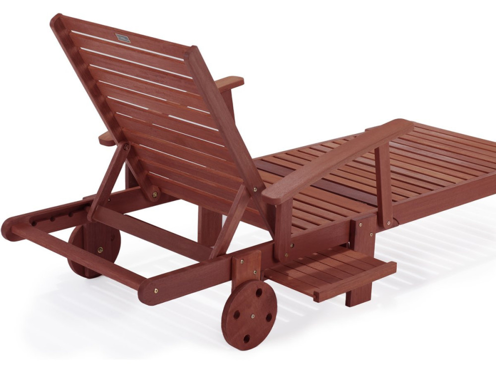 Ligbed tuin ligstoel verstelbaar tropisch hout "Tokyo" - Mahonie - Bruin mahonie - Set 4 stuks