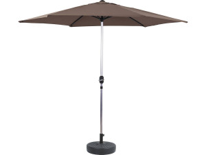 Parasol tuin tuinparasol recht aluminium "Sol" - Rond - Ø 3m - Grijs - Met parasolvoet voor parasoltegels