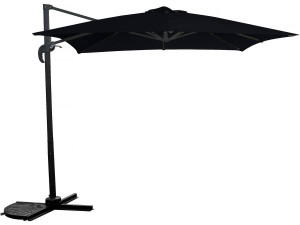 Parasol vrijhangend tuin zweefparasol - 2,5 x 2,5 m - Zwart