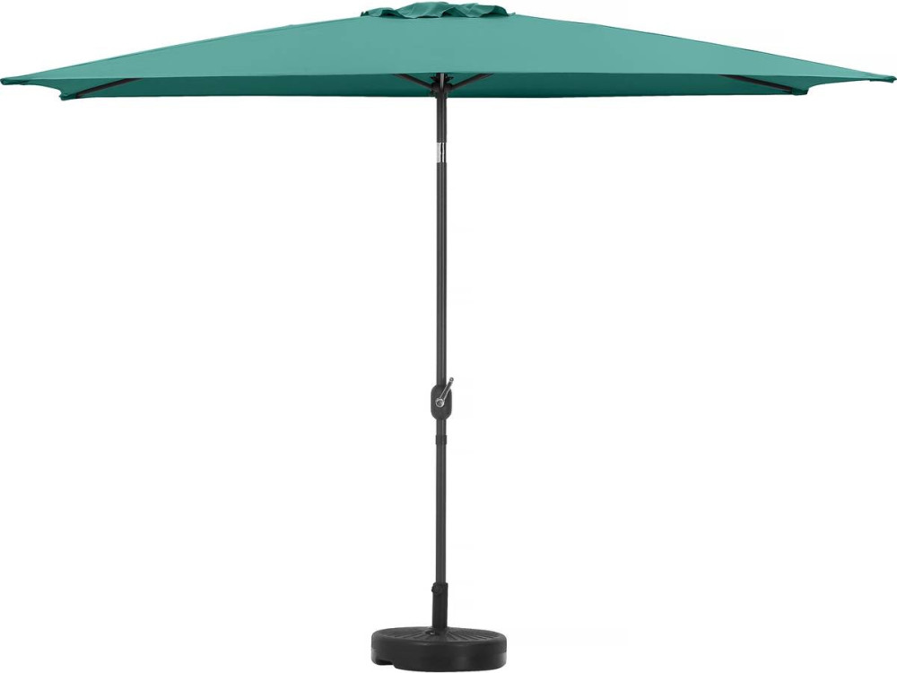 Parasol tuin tuinparasol "Sol 2" - Rechthoekig - 2 x 3 m - Groen + inclusief parasolvoet tegel / parasoltegels