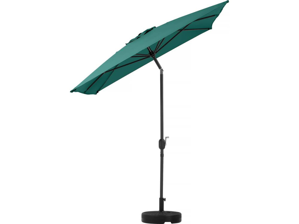 Parasol tuin tuinparasol "Sol 2" - Rechthoekig - 2 x 3 m - Groen + inclusief parasolvoet tegel / parasoltegels