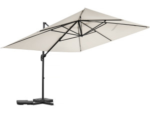 Parasol vrijhangend tuin zweefparasol aluminium "Sky 4" - 3 x 4 m - Ecru