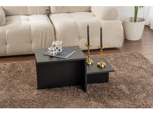 Houten salontafel "Harmony" 80 x 40 x 40 cm - Zwart hout 2
