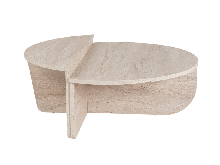 Houten salontafel "Orion" - 90 x 60 x 30 cm - Travertin