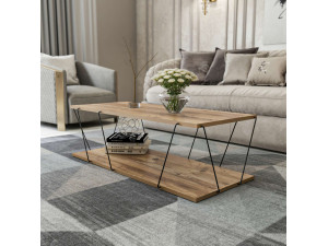 Zisino" houten salontafel - 120 x 50 x 30 cm - Bruin 2