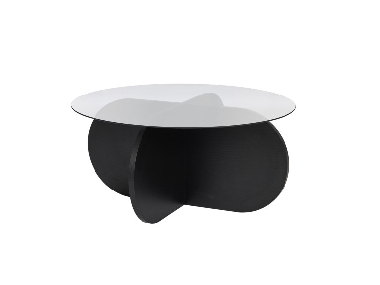 Houten salontafel "Aeris" - 75 x 75 x 35 cm - NoirFumée hout
