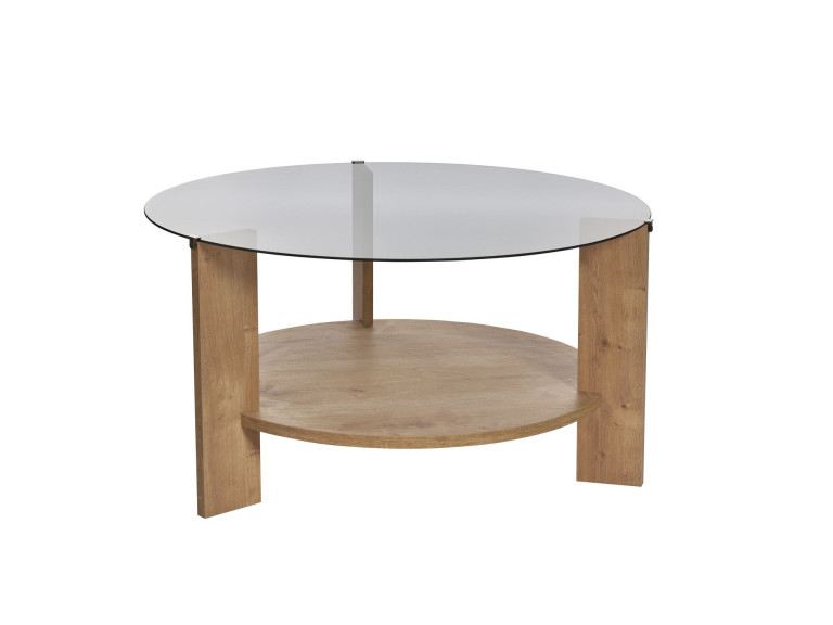 Houten salontafel "Clara" - 75 x 75 x 40 cm - Eik SaphirFumées