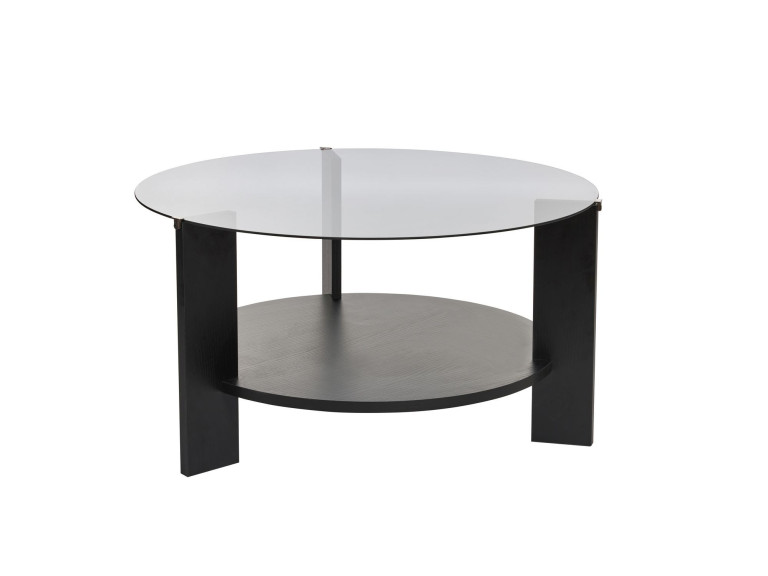 Houten salontafel "Clara" - 75 x 75 x 40 cm - NoirFumée hout