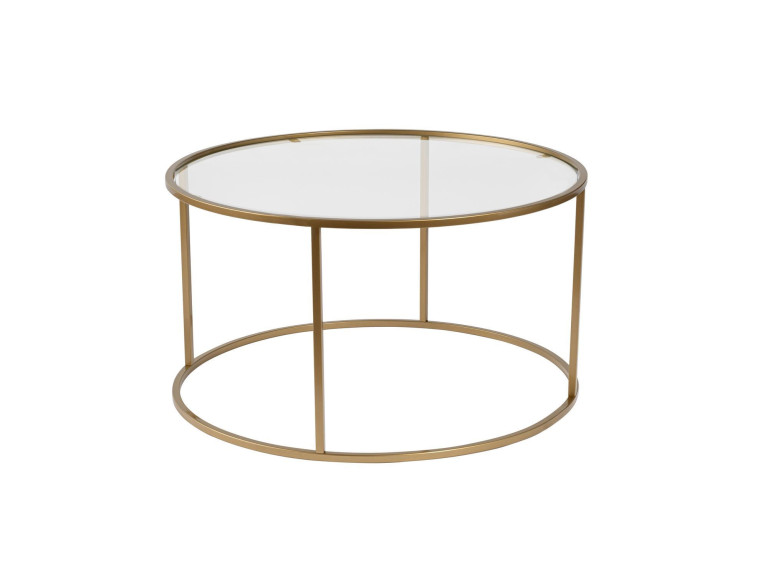 Metalen salontafel "Aurum" - 80 x 80 x 43 cm - Transparant Goud