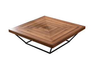 Cora" houten salontafel - 100 x 100 x 32 cm - Notelaar