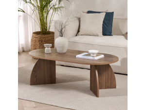 Houten salontafel "Melina" 120 x 60 x 40 cm - Notelaar 2