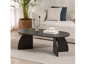 Houten salontafel "Melina" 120 x 60 x 40 cm - Zwart hout 2