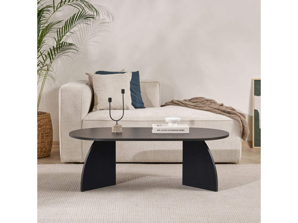Houten salontafel "Melina" 120 x 60 x 40 cm - Zwart hout