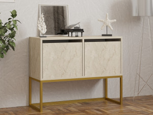Houten dressoir "Zermat" - 90 x 34 x 70 cm - Travertin 2