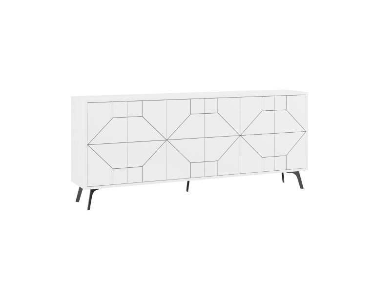 Houten buffetkast "Dune" - 184 x 35 x 77 cm - Wit