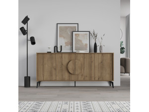 Houten dressoir "Gora Wide" - 180 x 36 x 82 cm - Bruin 2
