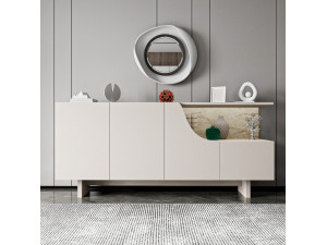 Houten dressoir "Line" - 180 x 40 x 81 cm - Beige 2