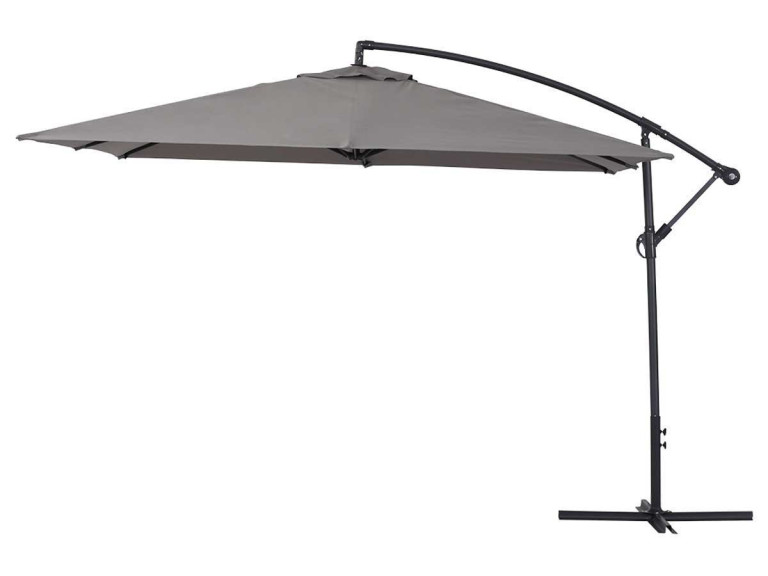 Parasol vrijhangend tuin zweefparasol Aluminium "Ilios 3" - Vierkant - 3 x 3 m - Grijs
