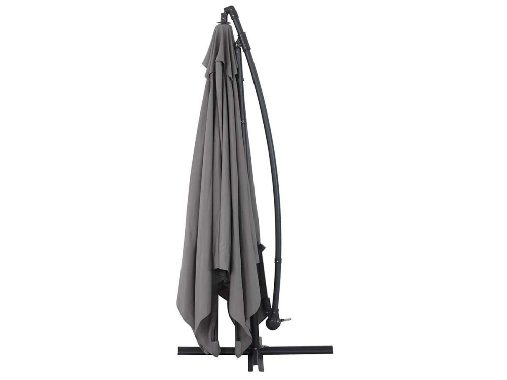 Parasol vrijhangend tuin zweefparasol Aluminium "Ilios 3" - Vierkant - 3 x 3 m - Grijs