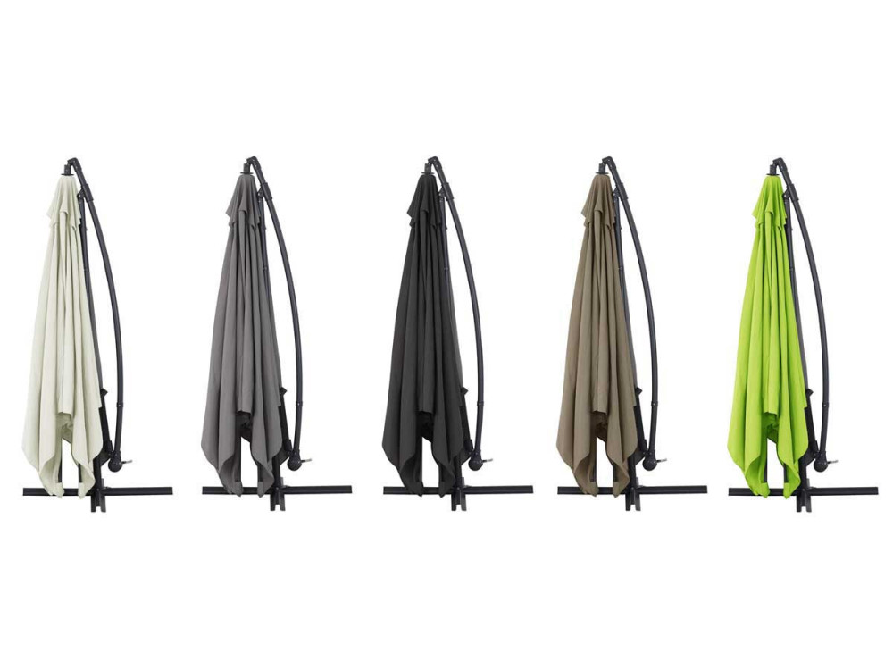Parasol vrijhangend tuin zweefparasol Aluminium "Ilios 3" - Vierkant - 3 x 3 m - Grijs