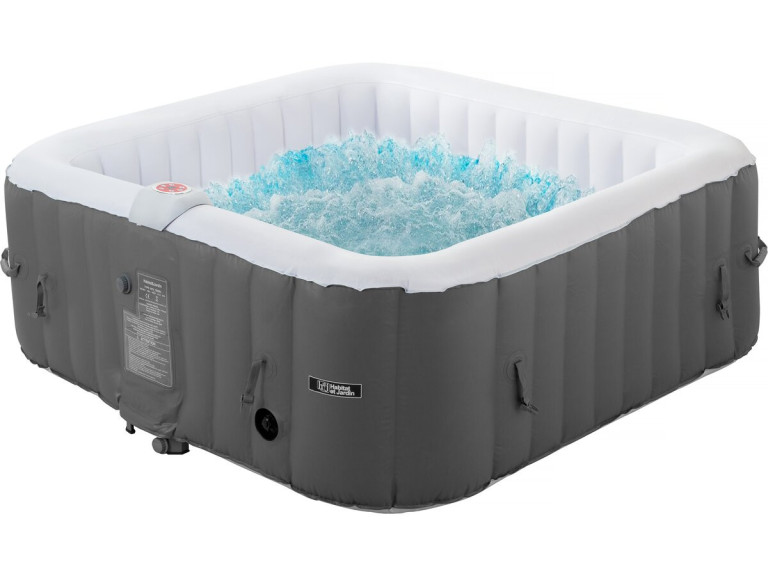 Opblaasbare jacuzzi spa pvc "RIVIERA" - 6 zits - Grijs / Wit
