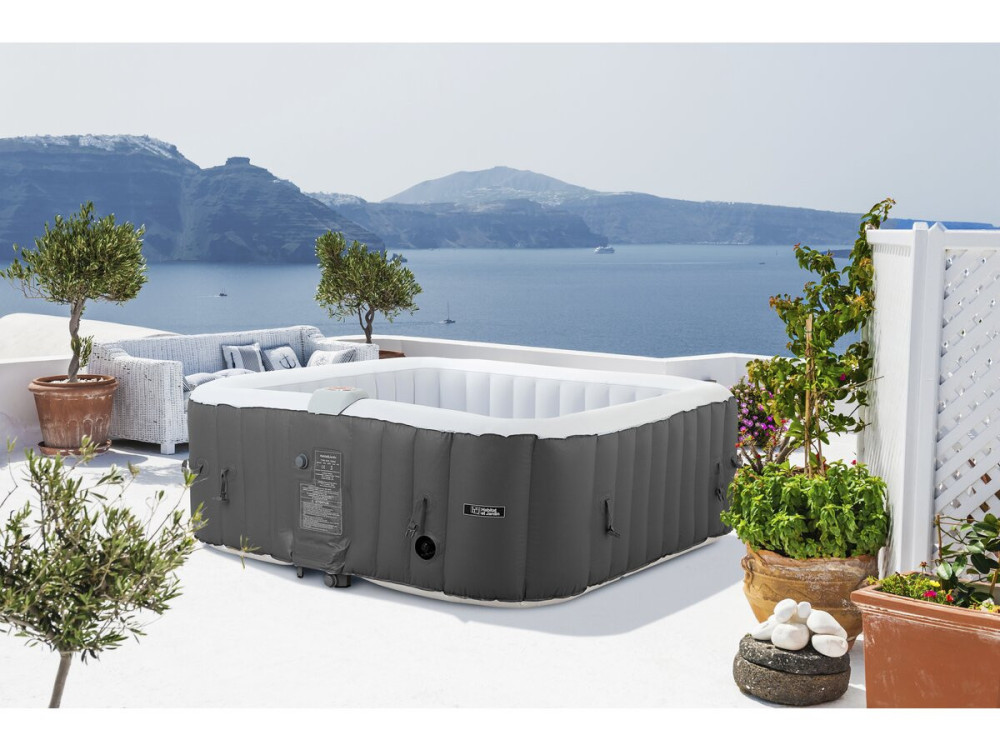 Opblaasbare jacuzzi spa pvc "RIVIERA" - 6 zits - Grijs / Wit