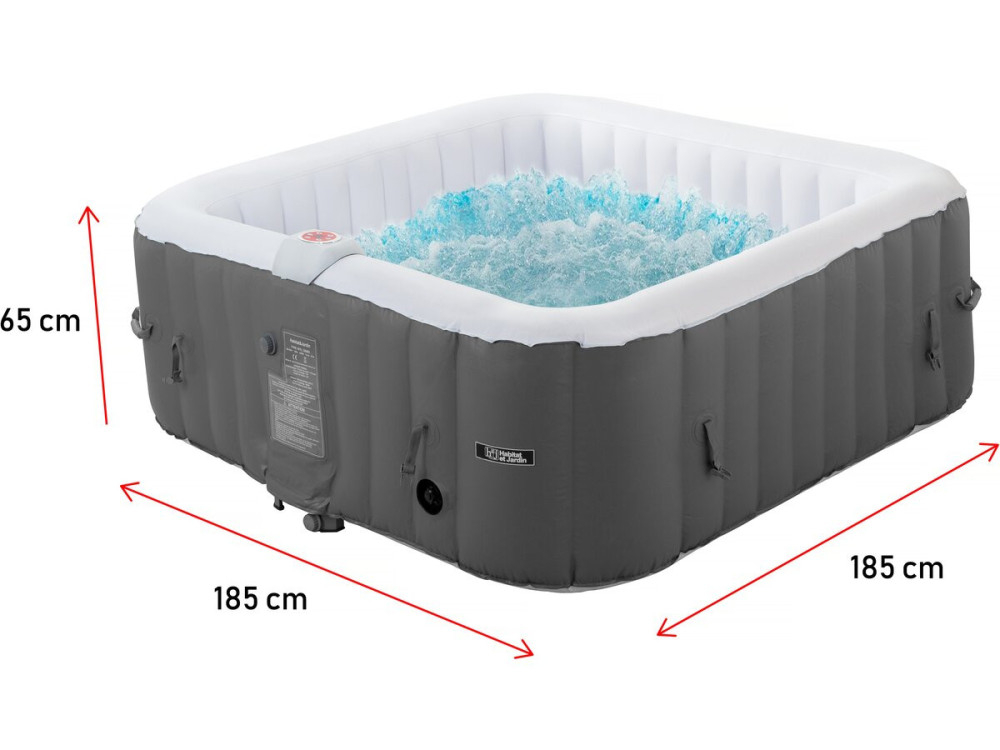 Opblaasbare jacuzzi spa pvc "RIVIERA" - 6 zits - Grijs / Wit