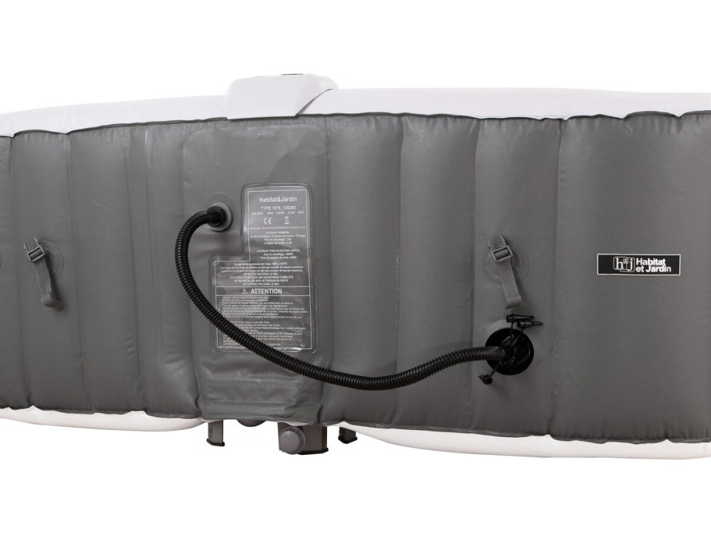Opblaasbare jacuzzi spa pvc "RIVIERA" - 6 zits - Grijs / Wit