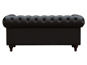 Bank bankstel Chesterfield "Aliza" - 157 x 82 x 70 cm - 2 zits - Bruin - kastanjebruin 2