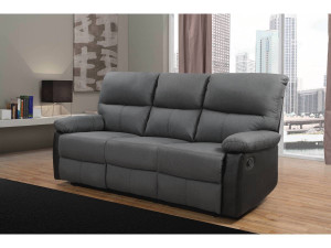 Relaxfauteuil relaxstoel verstelbaar bank "Lincoln" - 3 zits - Zwart / Donkergrijs 2