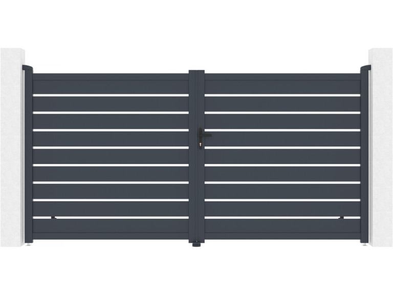 Aluminium poort „Bastien“ – 350 x 176 cm – antraciet