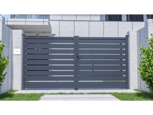 Aluminium poort „Bastien“ – 350 x 176 cm – antraciet 2