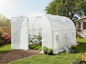 "Mimosa" Tunnelkas met deur - 6 m² - 180 g - Wit 2