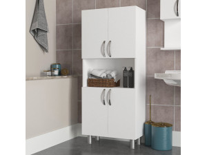 Houten badkamermeubel "William" - 59 x 29 x 140 cm - Wit 2