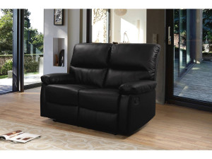 Relaxfauteuil relaxstoel verstelbaar bank "Lincoln" - 147 x 89 x 103 cm - 2 zits - Zwart 2