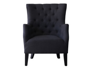 Stoel fauteuil Scandinavisch design stof "Duchesse" - 76 x 83 x 100,5 cm - Zwart 2