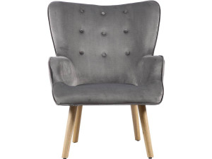 Stoel fauteuil velours Scandinavisch design "Odense" - 73 x 81 x 92.5 cm - 1 zits - Grijs 2