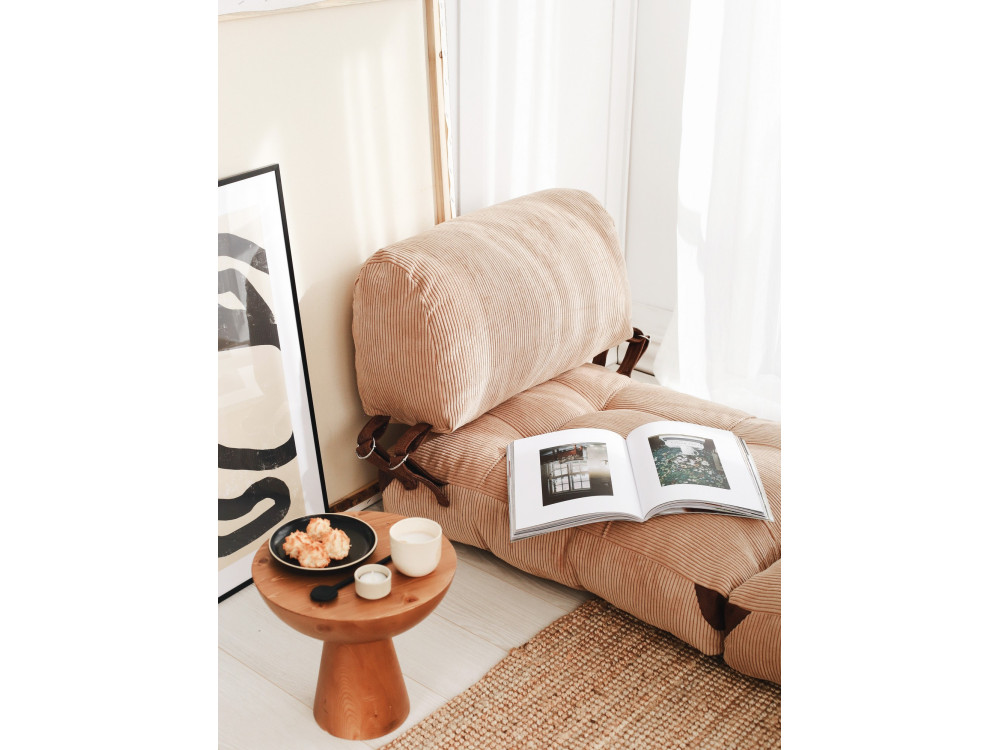 Stoffen fauteuil-bed Fold - 80 x 60 x 70 cm - Bruin