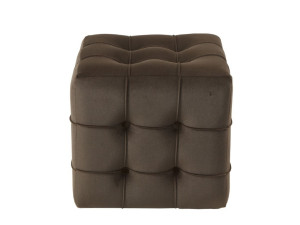 Lizbon" fluwelen poef - 42 x 42 x 42 cm - Bruin