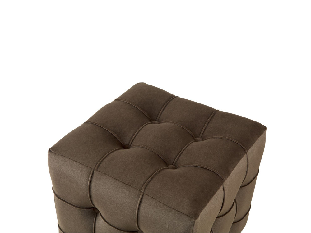 Lizbon" fluwelen poef - 42 x 42 x 42 cm - Bruin