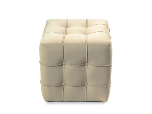 Lizbon" fluwelen poef - 42 x 42 x 42 cm - Crème