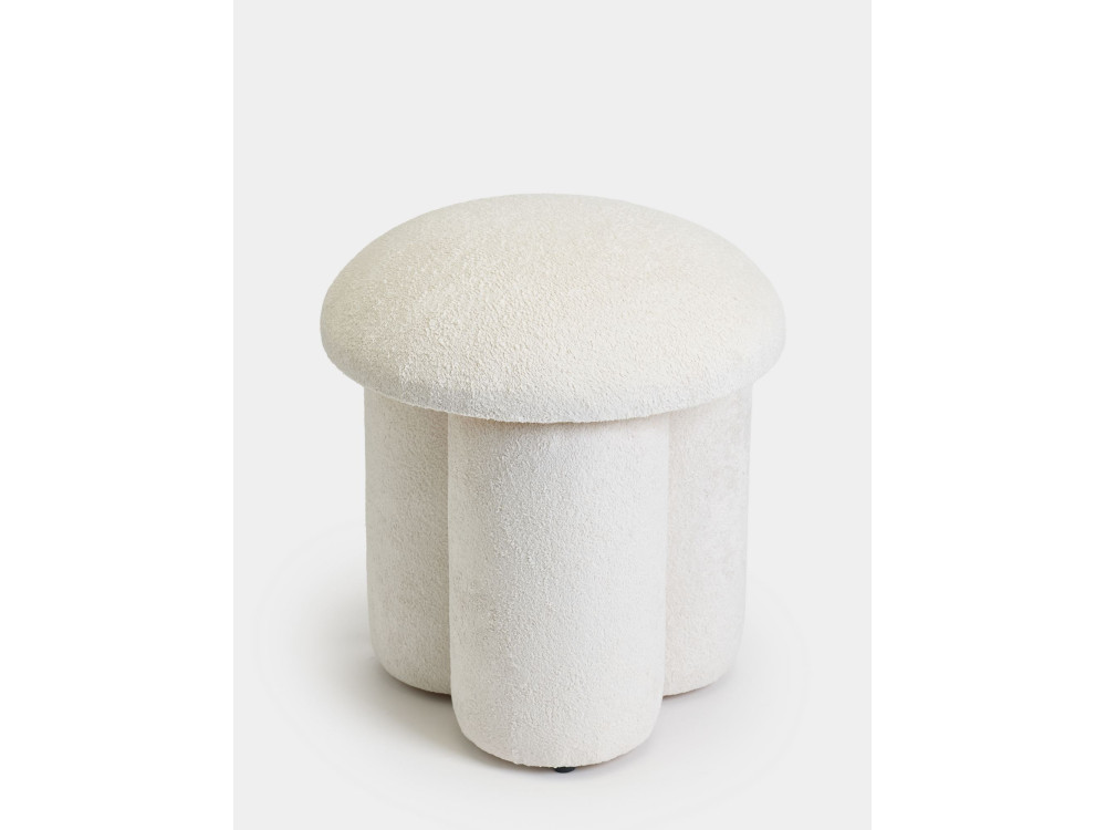 Stoffen poef "Magnus" - 45 x 45 x 48 cm - Wit