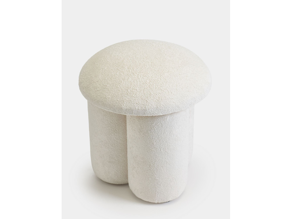 Stoffen poef "Magnus" - 45 x 45 x 48 cm - Wit