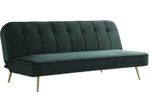 Slaapbank bankstel velours "James" - 180 x  83 x 75 cm - 3 zits - Groen Donkergroen 2
